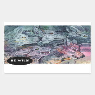 Watercolor Wolf Pack Sticker