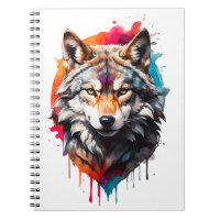 Watercolor Wolf Splatter Art Portrait Splash Ink
