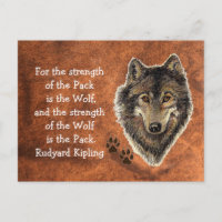 Watercolor Wolf Track Family Quote by Kipling