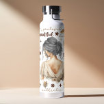Watercolor Woman With Grey Hair Boho Affirmation Water Bottle<br><div class="desc">Empower your day with this uplifting watercolor boho affirmation water bottle. Featuring a beautiful illustration of a woman with grey hair in an elegant updo, this bottle is a reminder to embrace your natural beauty and celebrate your strength. The inspiring affirmations printed on the bottle will encourage you to stay...</div>