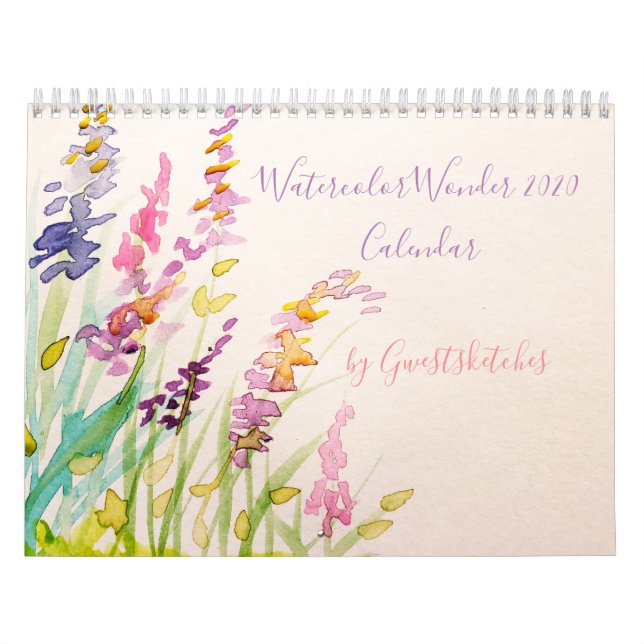 Watercolor Wonder 2020 Calendar by Gwestsketches (Cover)