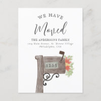 Watercolor Wooden Mailbox New Home Moving