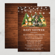 Watercolor Woodland Animals Wood Lights Shower