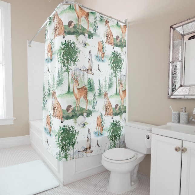 Watercolor Woodland Baby Animal Pattern (In Situ)