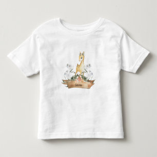 Watercolor Woodland Baby Fawn Custom Name Toddler T-shirt