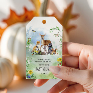 Watercolor Woodland Baby Shower Thank You Favour Gift Tags