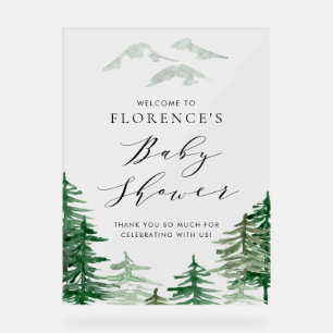 Watercolor Woodland Baby Shower Welcome Sign