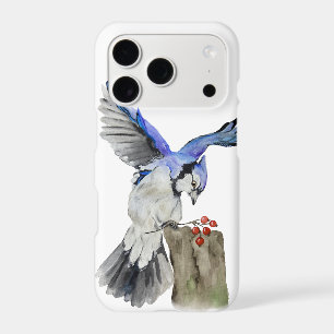 Watercolor woodland bird blue jay