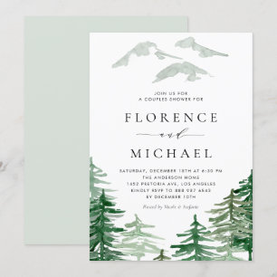 Watercolor Woodland Couples Shower Invitation
