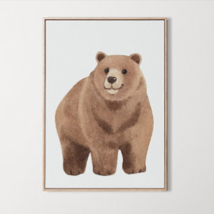 Watercolor Woodland cute Bear Nursery Room Decor