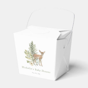Watercolor Woodland Deer Baby Shower Favor Box