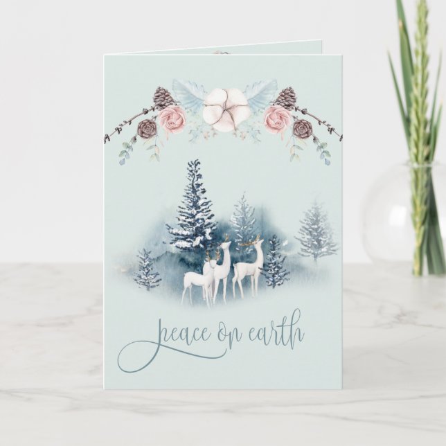 Watercolor Woodland Deer Card (Front)