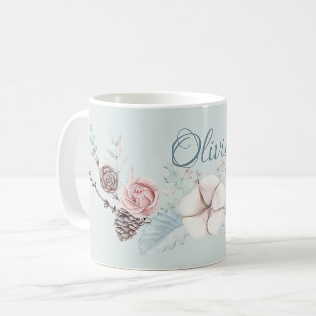 Watercolor Woodland Deer Coffee Mug (Front Left)