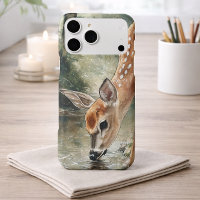Watercolor Woodland Deer Nature