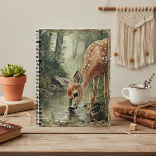 Watercolor Woodland Deer Nature Notebook