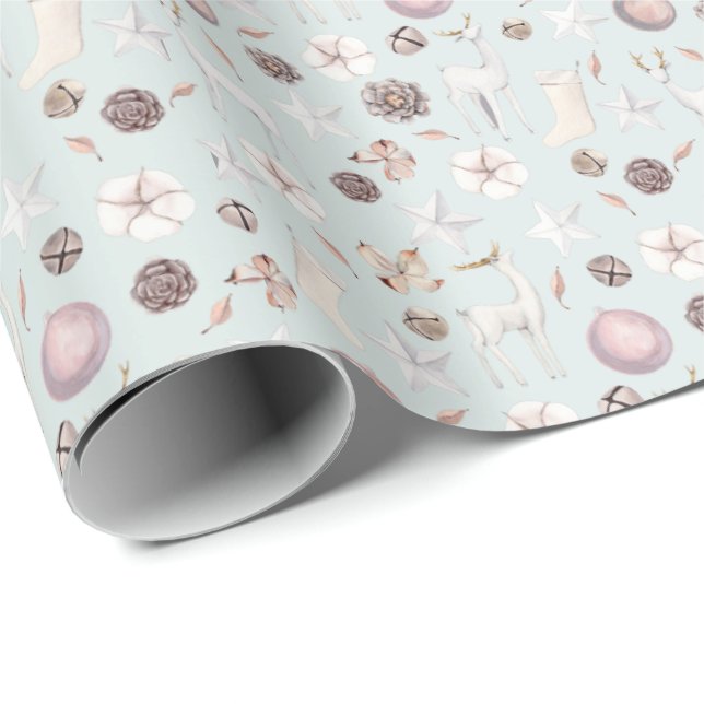 Watercolor Woodland Deer Wrapping Paper (Roll Corner)