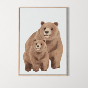 Watercolor Woodland Family Bear Nursery Room Decor