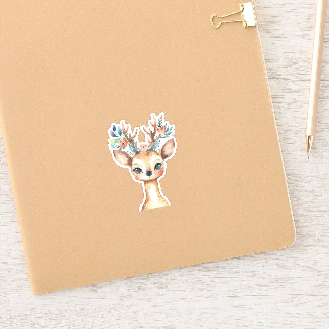 Watercolor Woodland Floral Deer (Notebook)