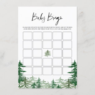Watercolor Woodland Forest Baby Shower Bingo Enclosure Card
