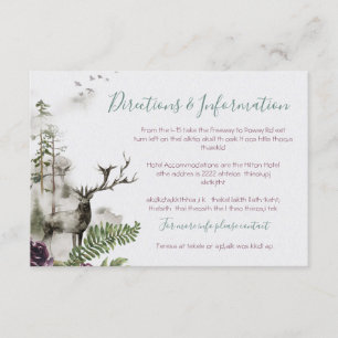 Watercolor woodland Forest mountain Wedding info Enclosure Card