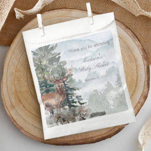 Watercolor Woodland Forest Stag Baby Shower Favour Bag