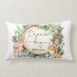 Watercolor Woodland Greenery Forest Nursery Lumbar Pillow<br><div class="desc">This beautiful design features illustration of a group of adorable forest animals and lush botanical greenery.</div>