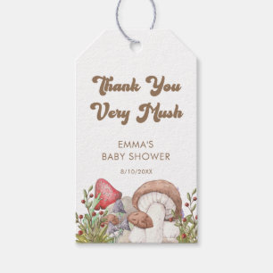 Watercolor Woodland Mushroom Baby Shower Favours Gift Tags
