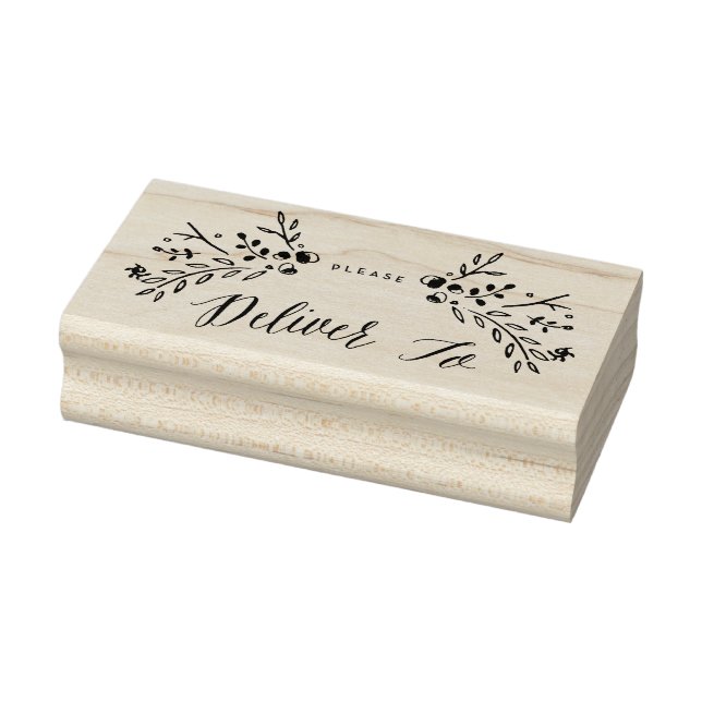 Watercolor woodland please deliver to rubber stamp (Stamp)