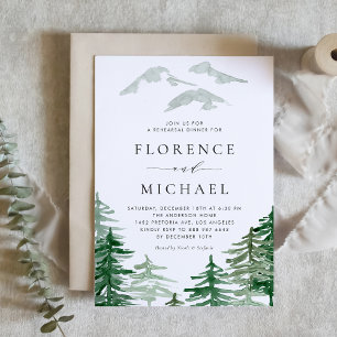 Watercolor Woodland Rehearsal Brunch Invitation
