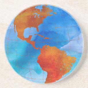 Watercolor World Coaster