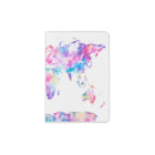 Watercolor World Map Passport Holder