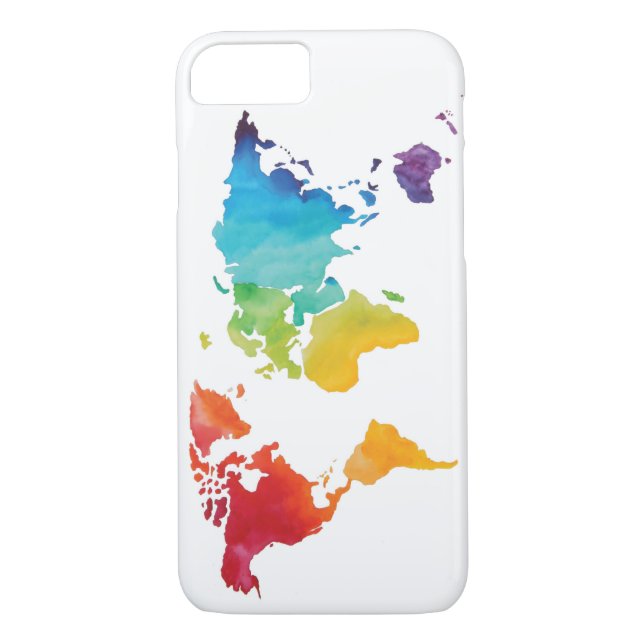 Watercolor World Map - Phone Case (Back)