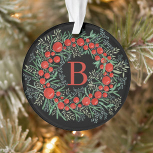 Watercolor Wreath Christmas Ornament