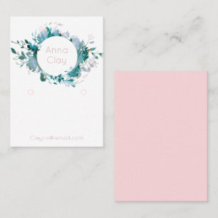 Watercolor Wreath Earring Display Business Card