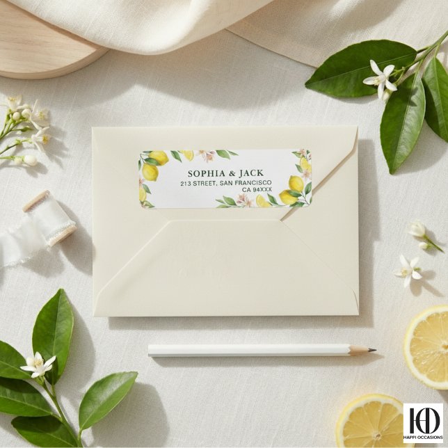 Watercolor Wreath Mediterranean Citrus Wedding (Créateur téléchargé)