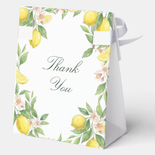 Watercolor Wreath Mediterranean Citrus Wedding Favor Box