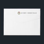 Watercolor Wreath Modern Christmas Return Address Wrap Around Label<br><div class="desc">Modern Christmas return address wrap around labels featuring a simple and minimal design with the editable greeting "Merry Christmas" along with a watercolor wreath and your return address.</div>