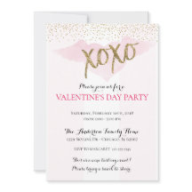 Watercolor XOXO Valentine's Party Invitations