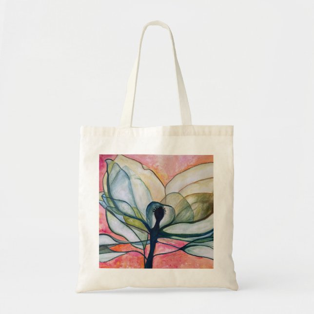 Watercolor Xray Flower Tote Bag (Front)