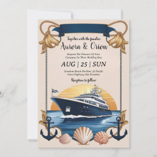 watercolor yacht invitations de mariage