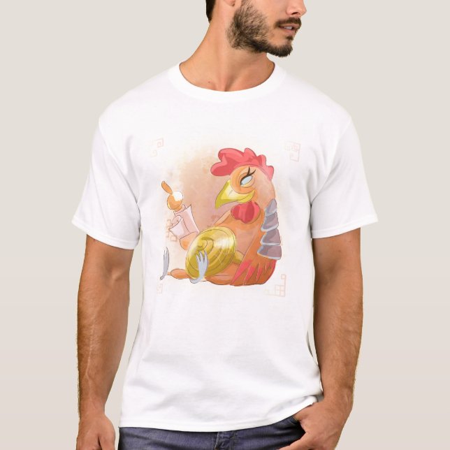 Watercolor Year of the Rooster, Samurai T-Shirt (Front)