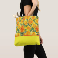 Watercolor Yellow and Orange Marigolds, Colour Blo