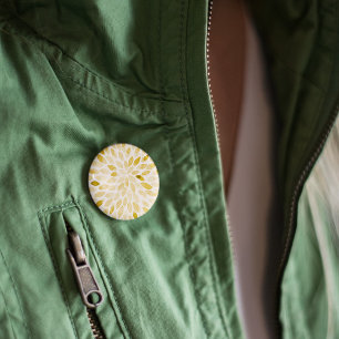 Watercolor yellow brush strokes 1 inch round button