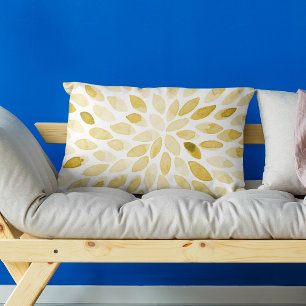 Watercolor yellow brush strokes accent pillow