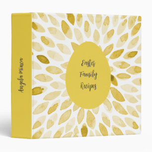 Watercolor yellow brush strokes recipe binder