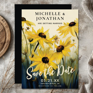 Watercolor Yellow Daisies   Daisy Flower Wedding Save The Date