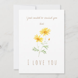 watercolor yellow daisy flowers greeting card