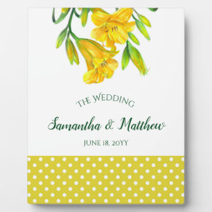 Watercolor Yellow Day Lilies Floral Art Plaque
