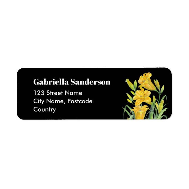 Watercolor Yellow Day Lilies Flower Painting (Front)