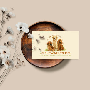 Watercolor Yellow Dog Breeds Pet Care Appointment Business Card